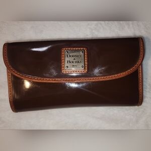 Dooney & Bourke Chocolate Brown Patent Leather Wallet